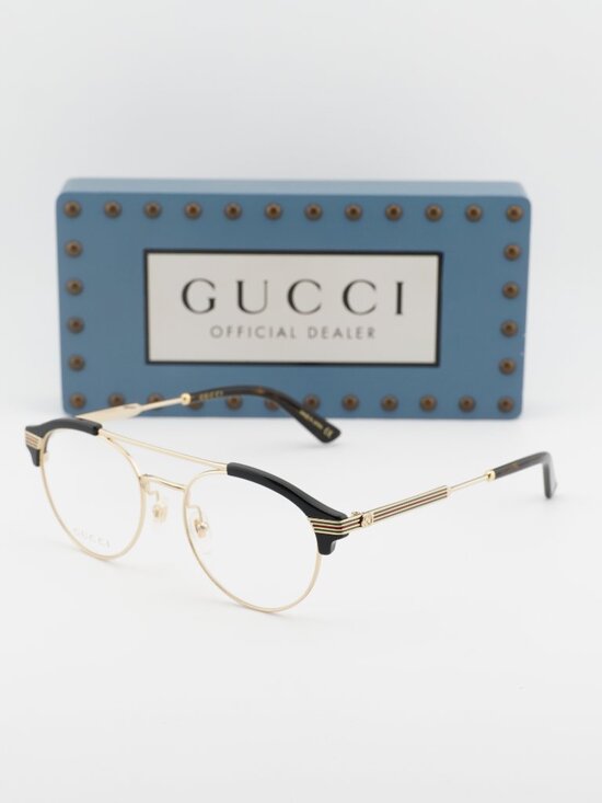 Gucci GG0289O 001 Square Eyeglasses - Black/Gold 51mm